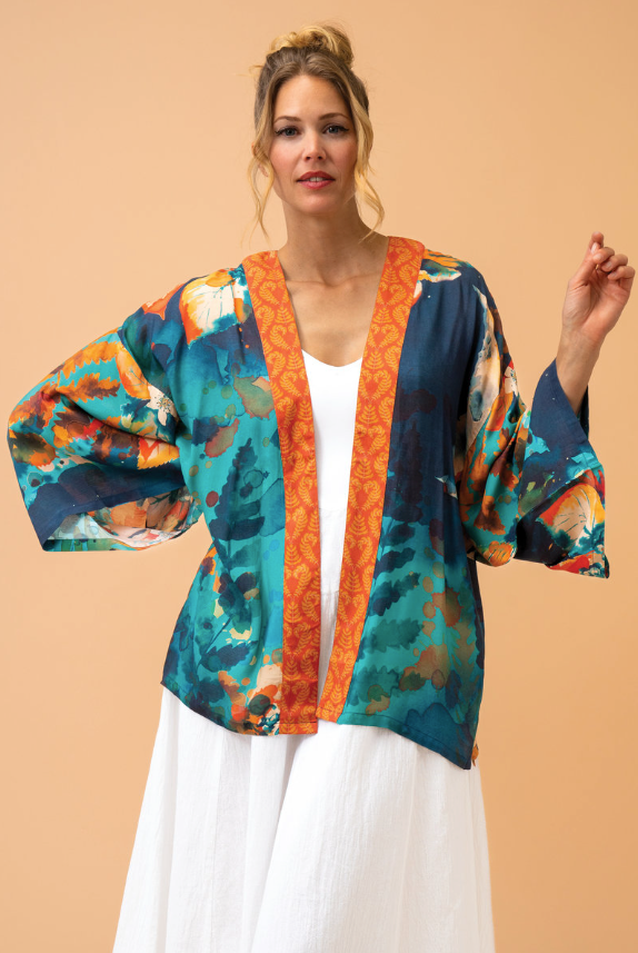 Powder Tropical Toile Kimono Jacket