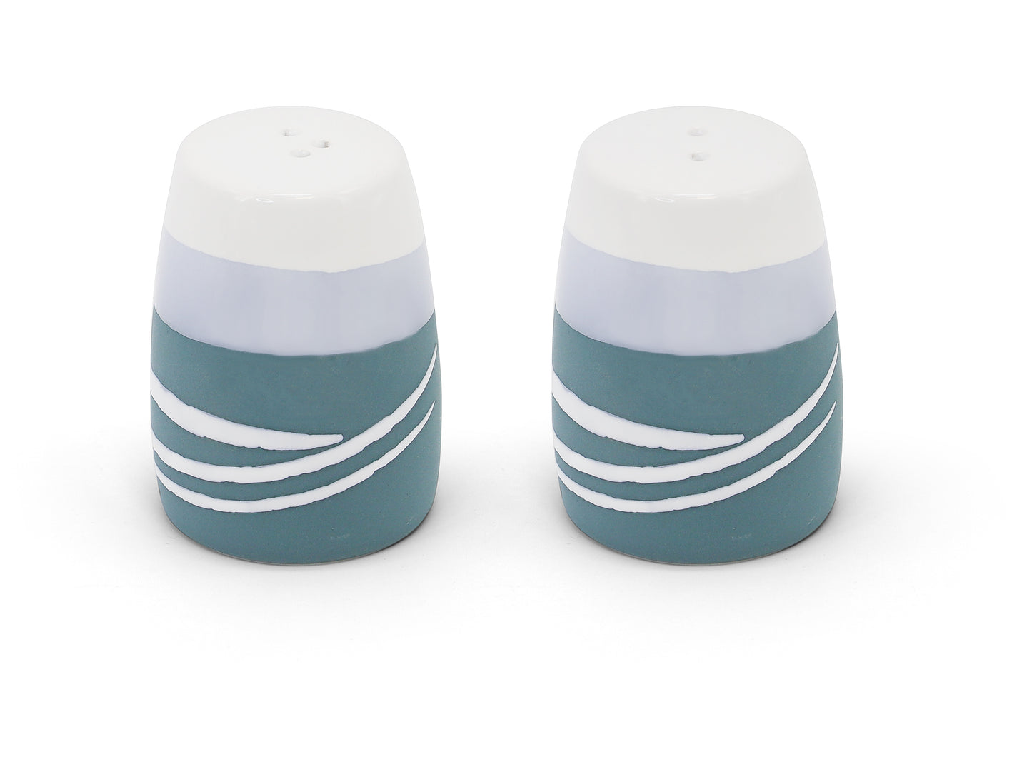 PAUL MALONEY POTTERY TEAL SALT & PEPPER