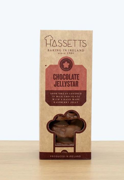 Hassetts Chocolate Jelly Star Shortbread 150g