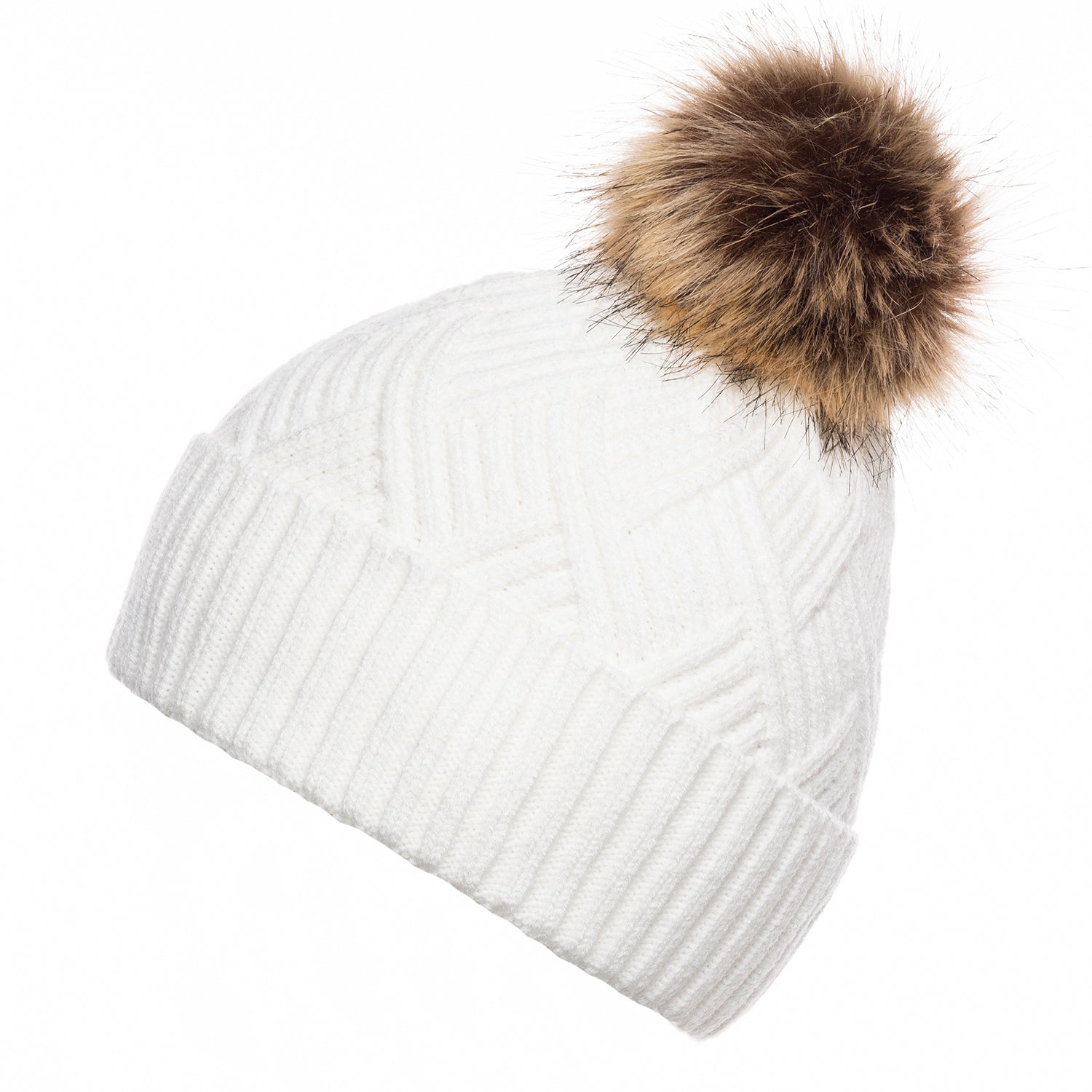 Ladies cream hot sale beanie hat