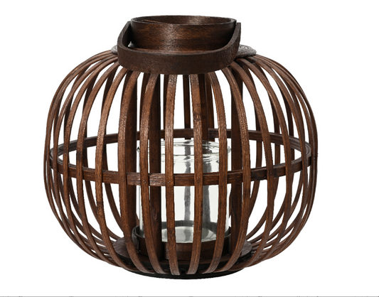 Lantern bamboo round H26cm D29cm