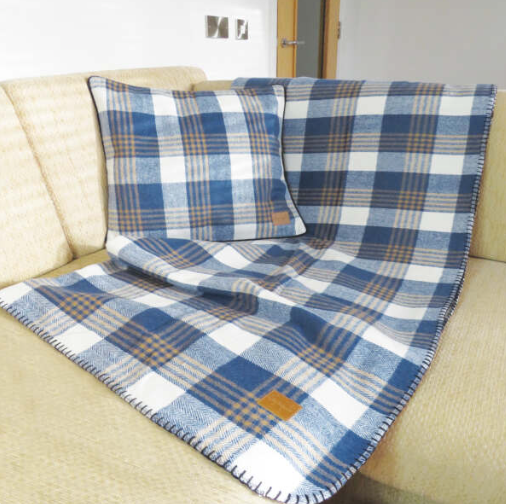 Tweed Blanket 127x152 Blue