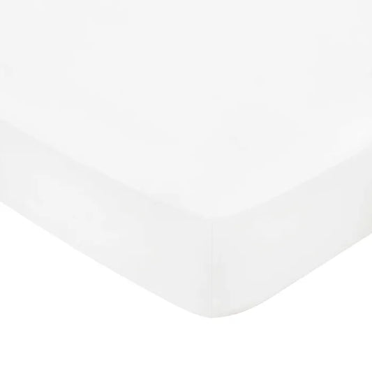 White 400TC Fitted Sheet Sateen Plain Dye