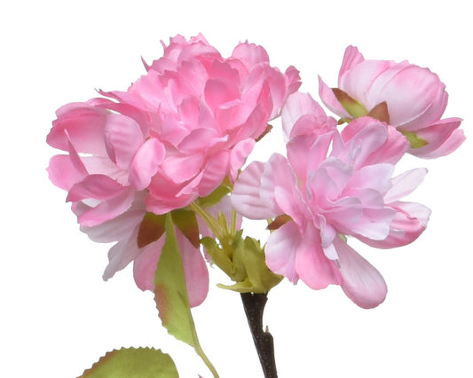 Soft Pink Blossom peach on stem polyester H76cm